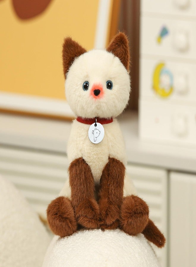 Plushland قطة وكلب محشوان واقعيان من Plushland، حيوانات محشوة، ألعاب قطيفة، طوق، لعبة قطط وكلاب محشوة واقعية ومميزة من Pawpal للأولاد والبنات 8 بوصات (قطة سيامية مع طوق) - Image 5